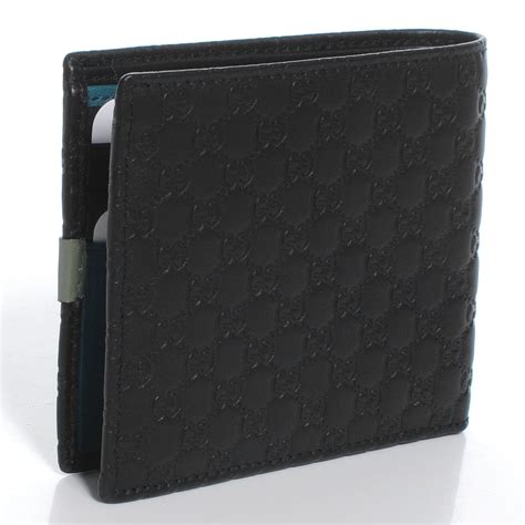 Men's Gucci Avel Black Guccissima Leather Bifold Wallet 